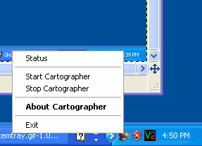 Cartographer System Tray Menu