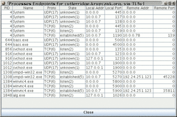 Endpoint Table Query Results